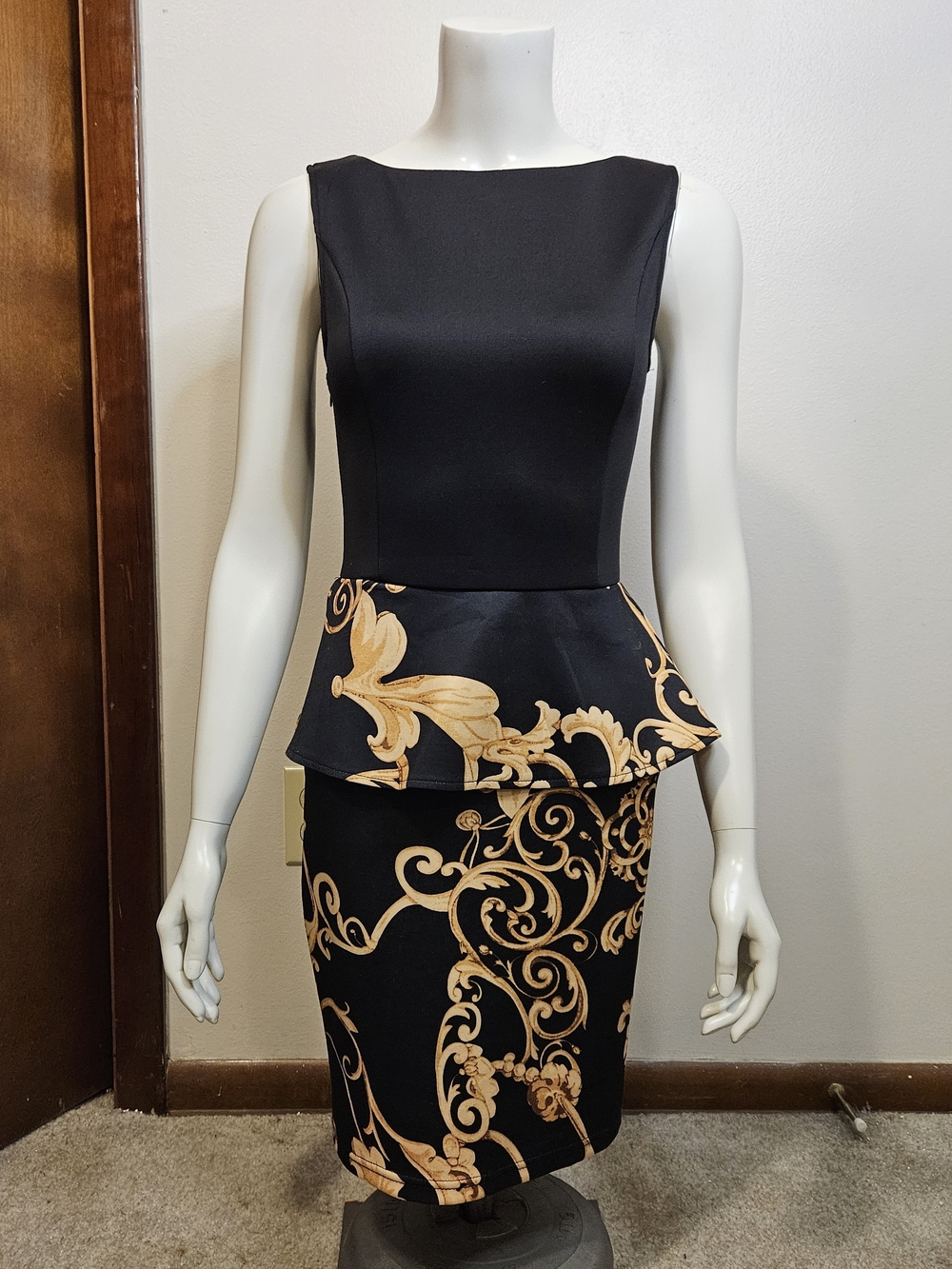AX Paris Black Skirt with Gold Logo Tag